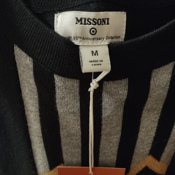 Missoni Black and Gold Chevron Sleeveless A-line Dress - Picture 4 of 7